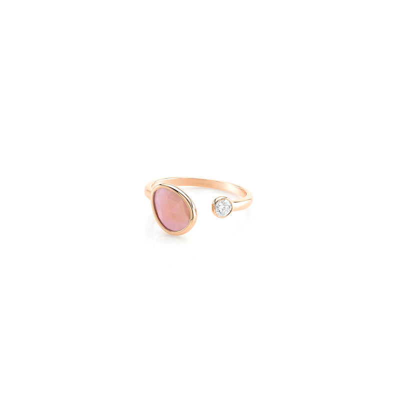Simply Nina ring in 18k rose gold with Opal stone and diamond