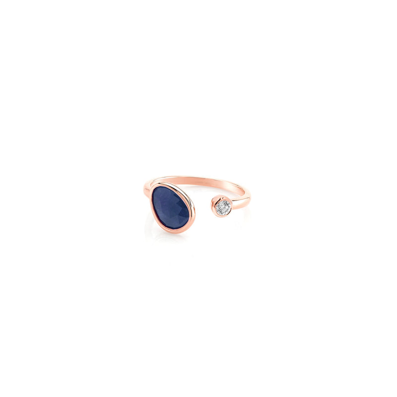 Precious Nina Ring in 18k Rose Gold with Sapphire Stones and Diamonds