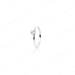 18k Solitaire Engagement Ring in White Gold