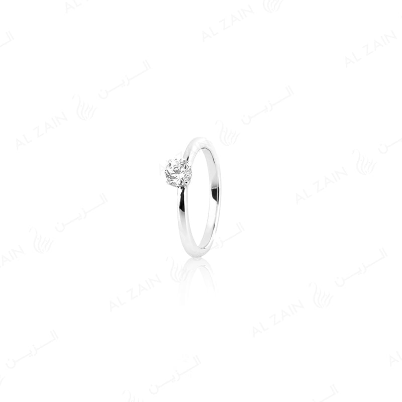18k Solitaire Engagement Ring in White Gold