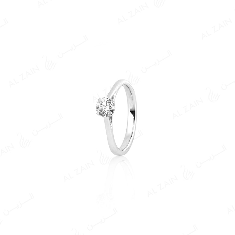 18k Solitaire Engagement Ring in White Gold