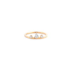 Mystique ring collection with diamonds in yellow gold