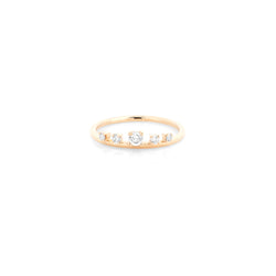 Mystique ring collection with diamonds in yellow gold