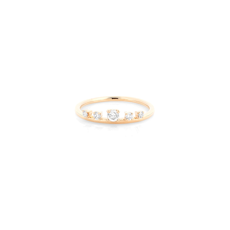 Mystique ring collection with diamonds in yellow gold