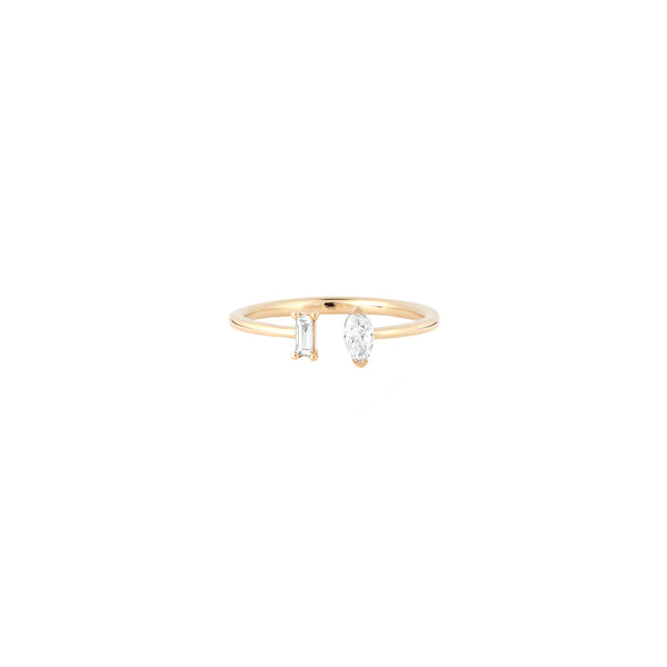 Mystique ring collection with diamonds in yellow gold