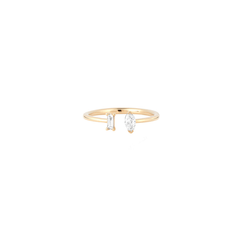 Mystique ring collection with diamonds in yellow gold