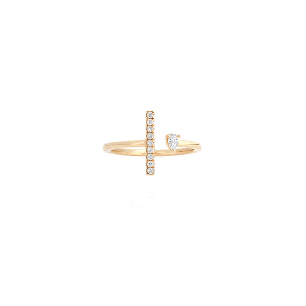 Mystique ring collection with diamonds in yellow gold