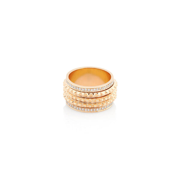 18k Hab El Hayl Evolution Ring in Yellow Gold with Diamonds