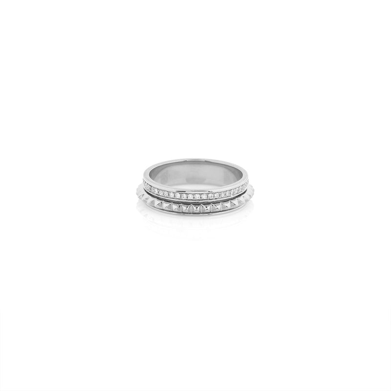 18k Hab El Hayl Evolution Ring in White Gold with Diamonds