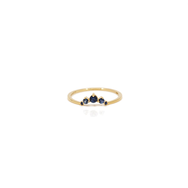 Melati "Eclipse" Ring in Yellow Gold with Blue Sapphire