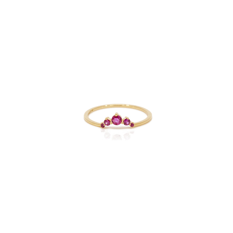 Melati "Eclipse" Ring in Yellow Gold with Pink Sapphire