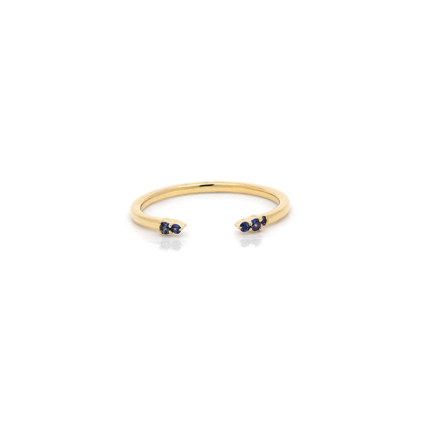 Melati "Eclipse" Ring in Yellow Gold with Blue Sapphire
