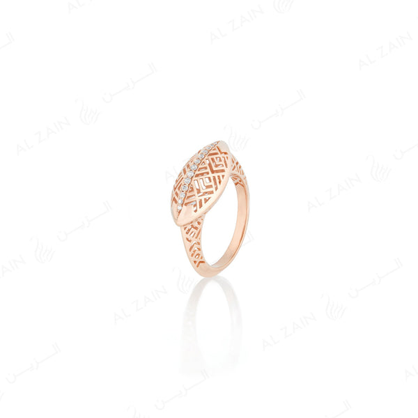 18k Al Merriyah M/5 ring in rose gold with diamonds