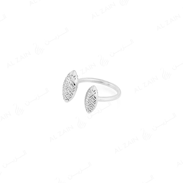 18k Al Merriyah M/5 ring in white gold with diamonds