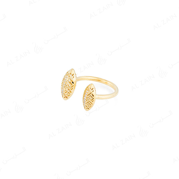 18k Al Merriyah M/5 ring in yellow gold with diamonds