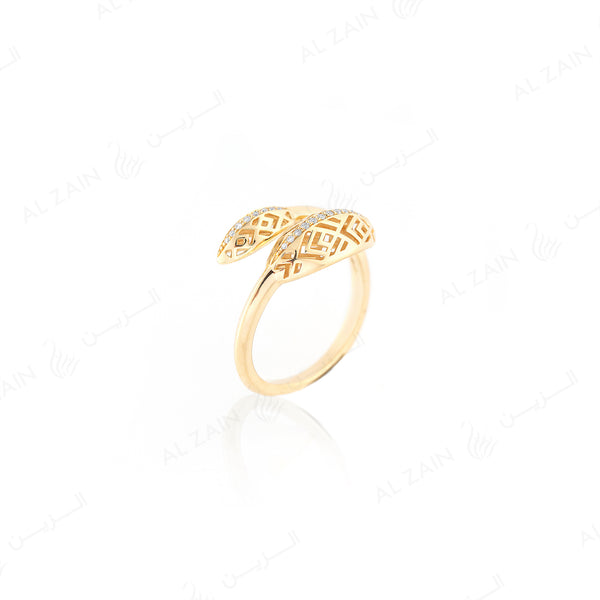 18k Al Merriyah M/5 ring in yellow gold with diamonds