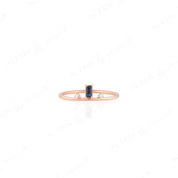 Mystique ring in rose gold with diamonds and sapphire stone