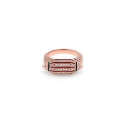 Al Merriyah Hyceram Ring In Rose Gold With Diamonds