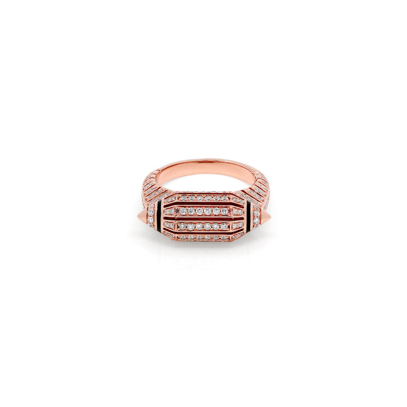 Al Merriyah Hyceram Ring In Rose Gold With Diamonds