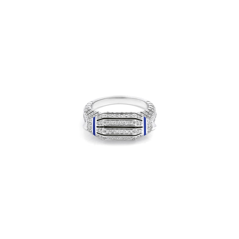 Al Merriyah Hyceram Ring In White Gold With Diamonds
