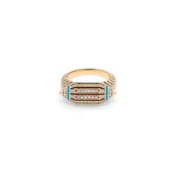 Al Merriyah Hyceram Barrel Shaped Turquoise Ring