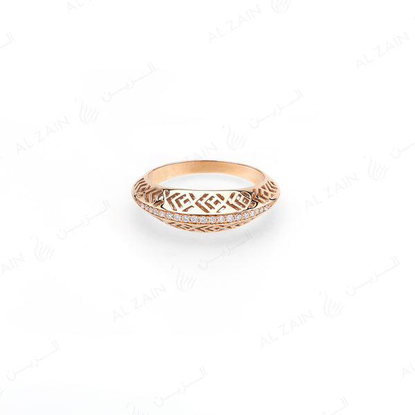 18k Al Merriyah M/5 ring in yellow gold with diamonds