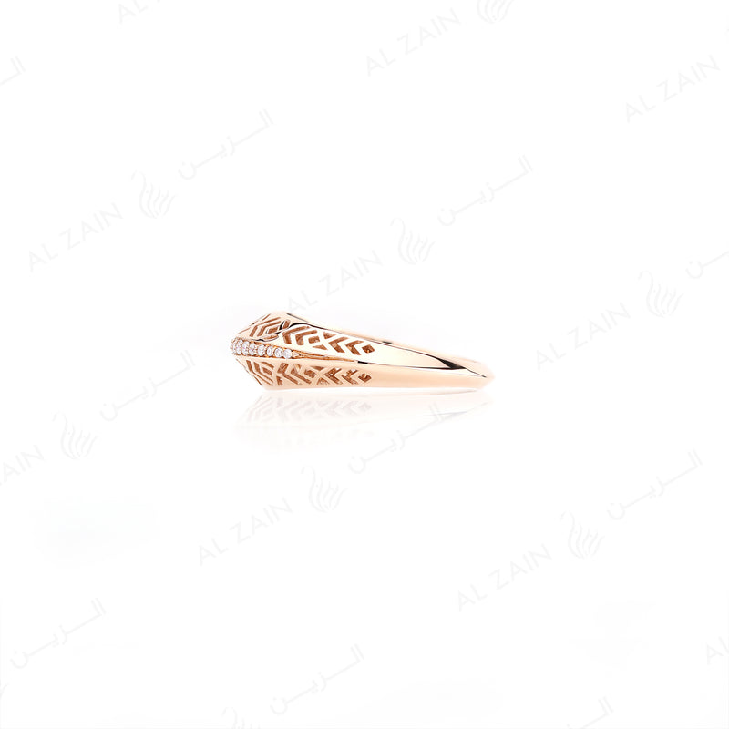 18k Al Merriyah M/5 ring in yellow gold with diamonds