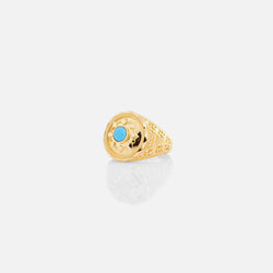 21k khatim with turquoise stone - Al Zain Jewellery