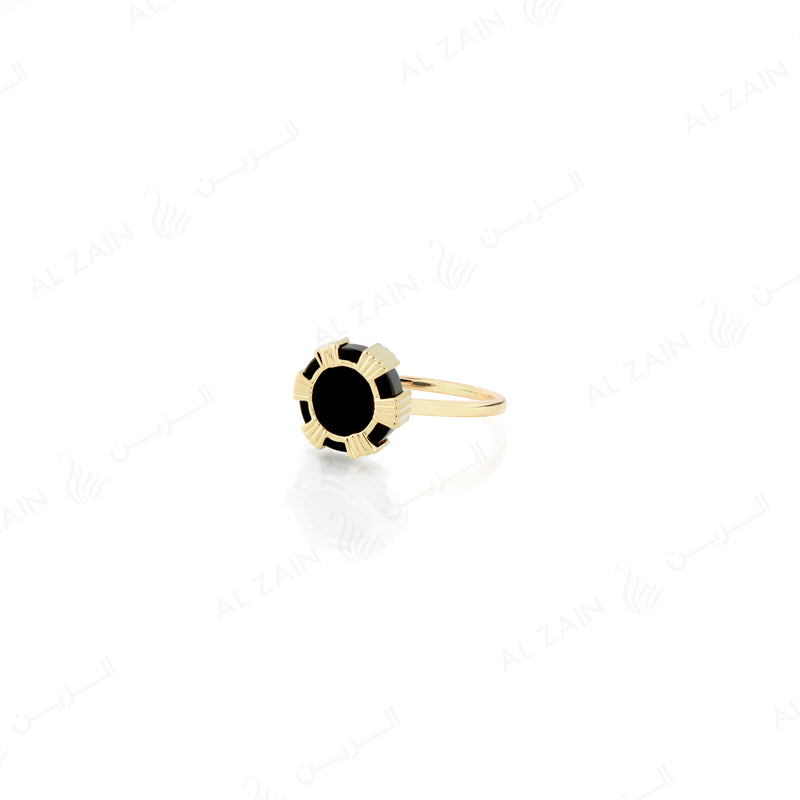Cordoba ring in yellow gold with onyx stone