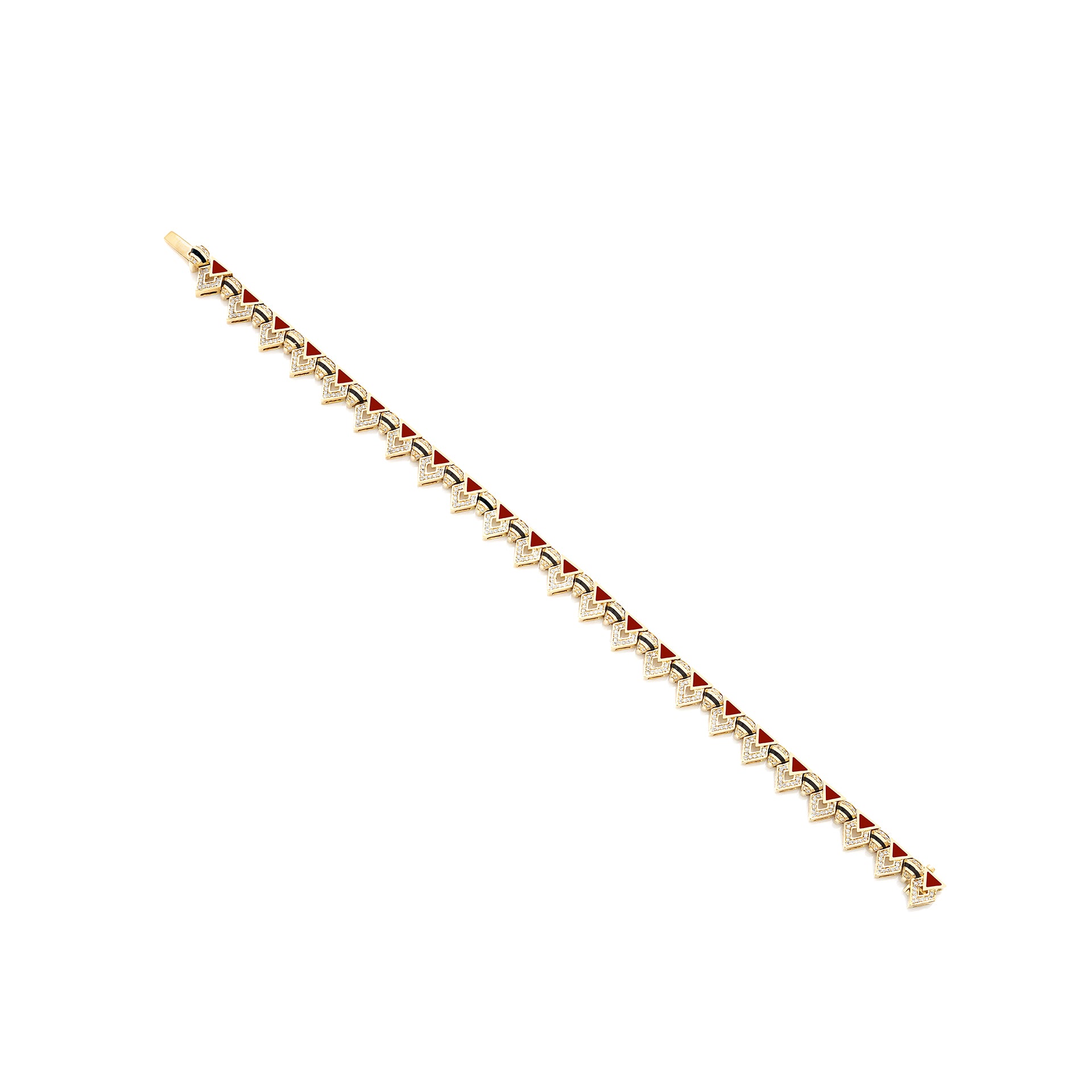 Mosaic Rouge Bracelet in 18K Yellow Gold And Diamonds