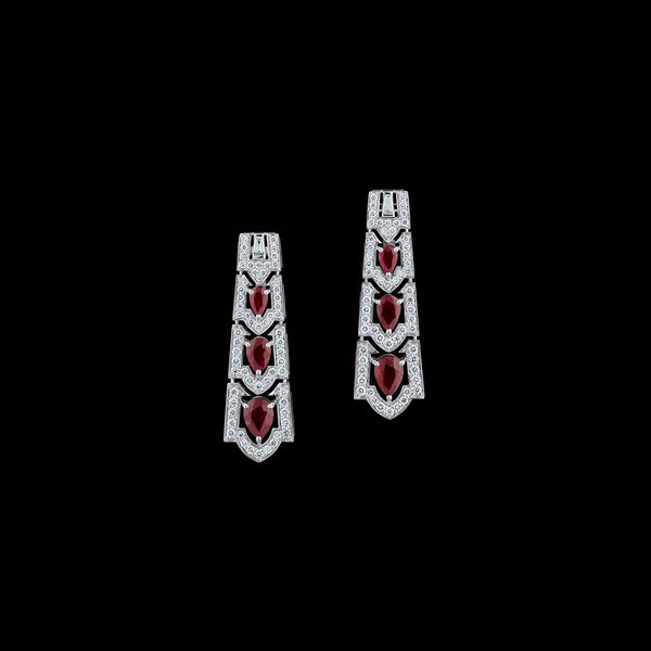Arab Deco Al Fatinah Ruby Earrings