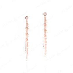 Natural Pearl Earrings in Rose gold with Diamonds