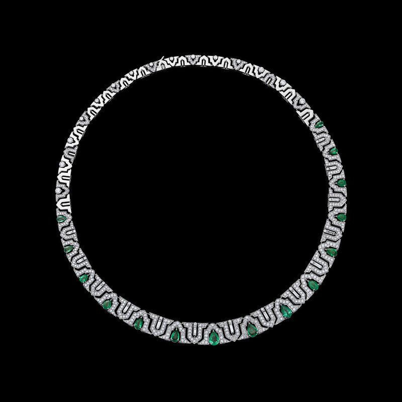 Arab Deco Al Fatinah Emerald Necklace