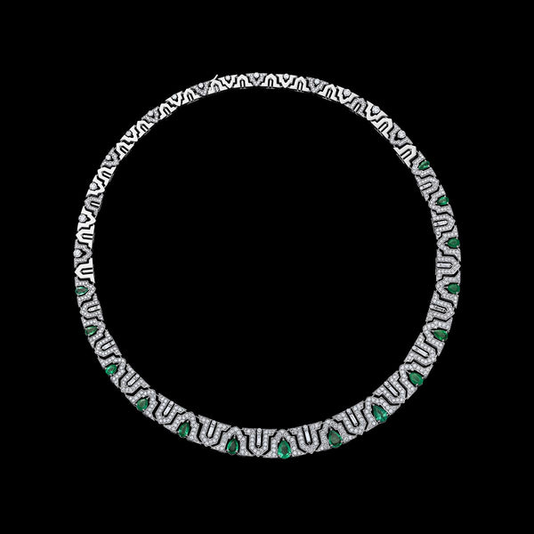 Arab Deco Al Fatinah Emerald Necklace