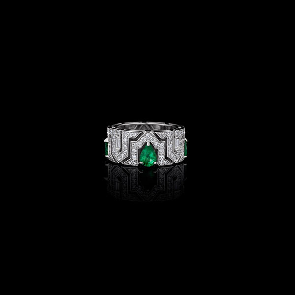 Arab Deco Al Fatinah Emerald Ring