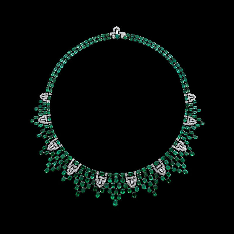 Arab Deco Al Khayyal Emerald Necklace