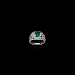 Arab Deco Al Khayyal Emerald Ring