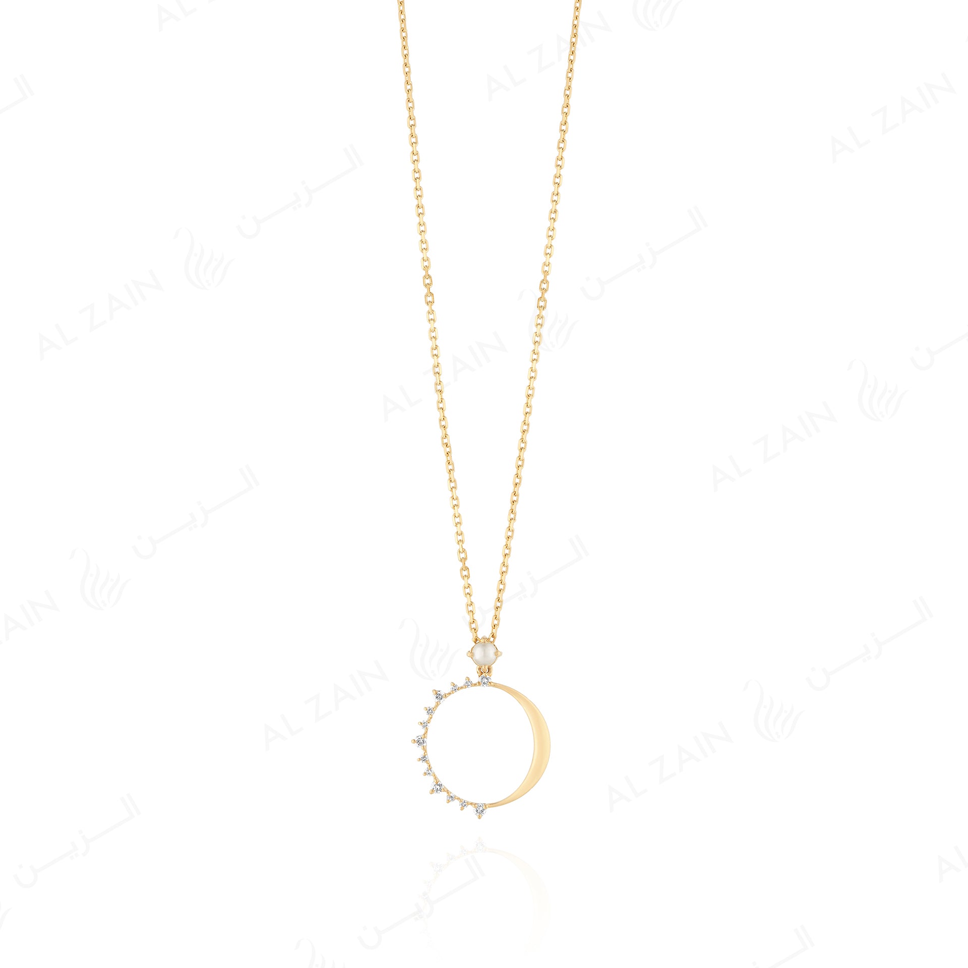 Melati "Eclipse" necklace in Yellow Gold with Diamonds