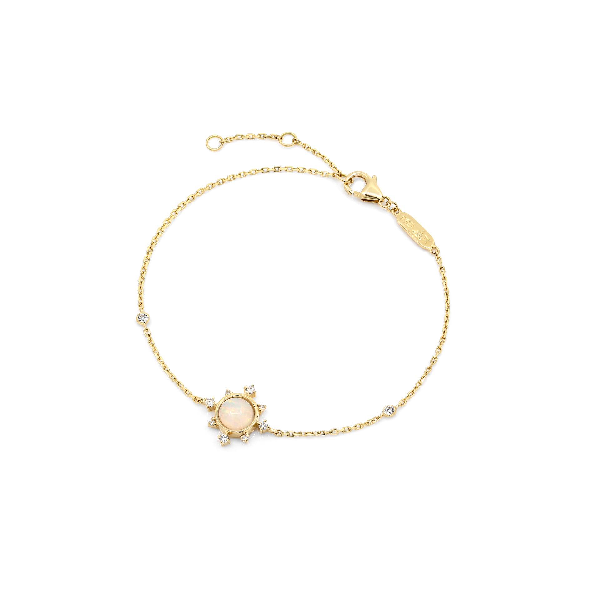 Melati Rise bracelet in Yellow Gold with Opal and diamonds
