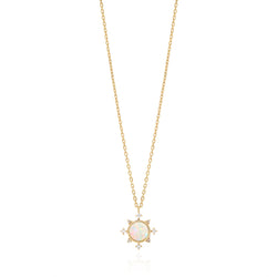 Melati Rise necklace in Yellow Gold with Opal and diamonds