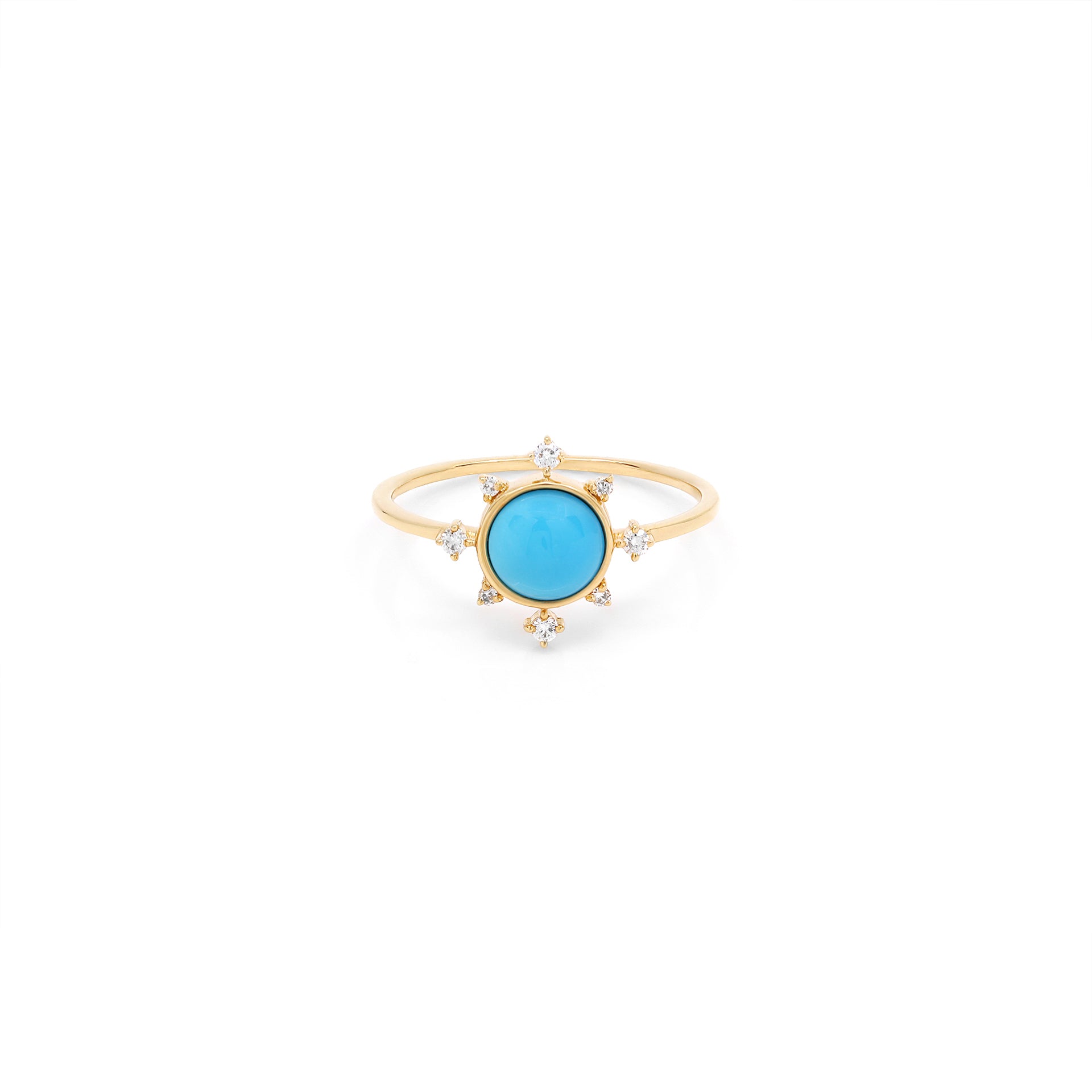 Melati Rise ring in Yellow Gold with Turquoise and diamonds