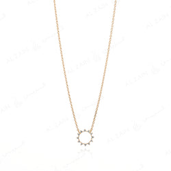 Melati Round Necklace in Yellow Gold with Diamonds - Al Zain Jewellery