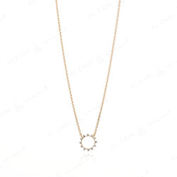 Melati Round Necklace in Yellow Gold with Diamonds - Al Zain Jewellery