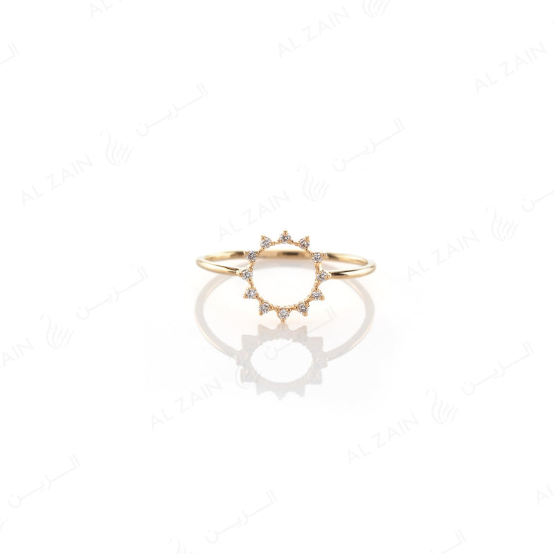 Melati Round in Yellow Gold with Diamonds - Al Zain Jewellery