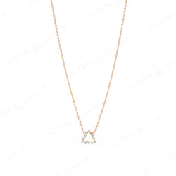 Melati Triangle Necklace in Yellow Gold with Diamonds - Al Zain Jewellery