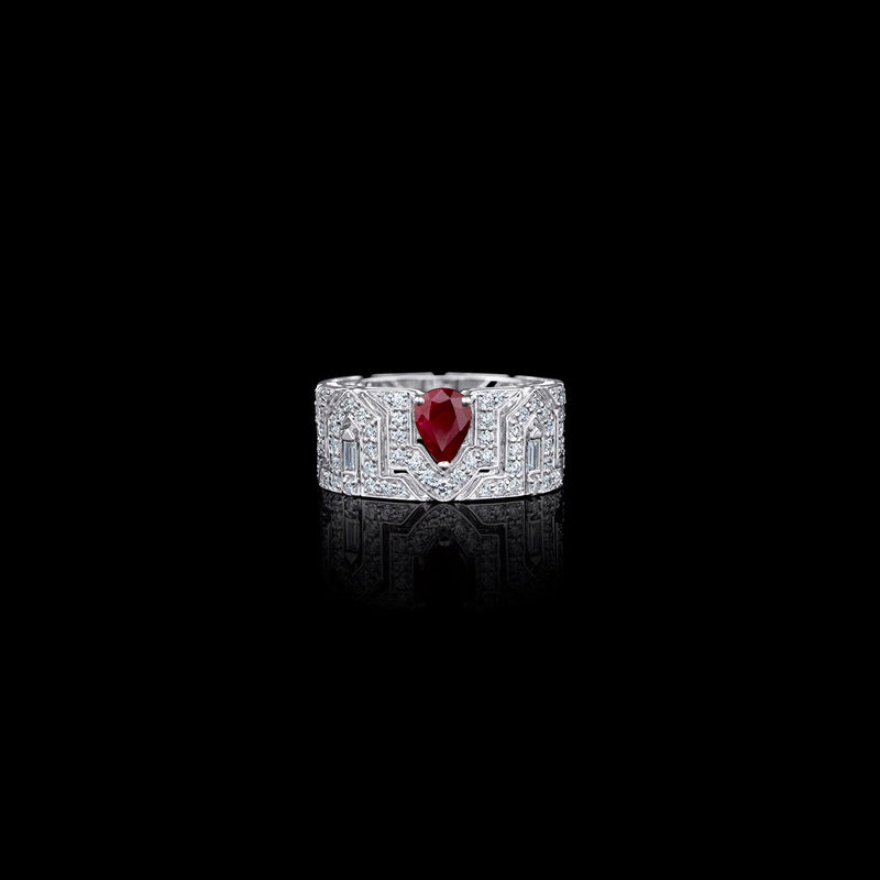 Arab Deco Al Fatinah Ruby Ring