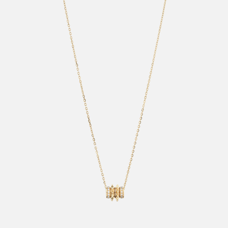 18k Hab El Hayl Evolution Necklace in Yellow with Diamonds - Al Zain Jewellery