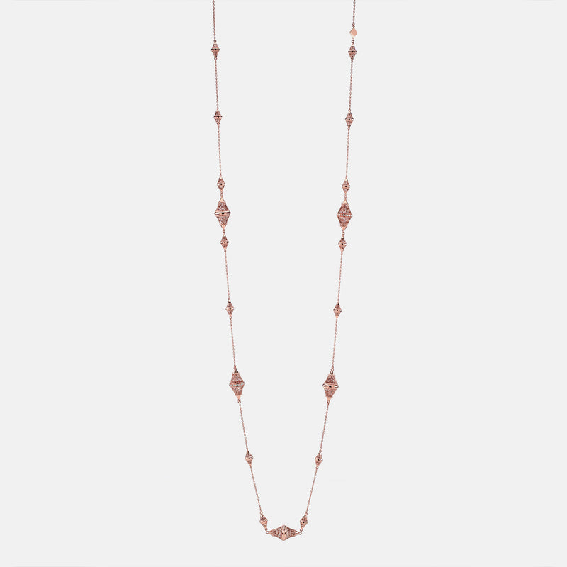 Al Merriyah rosegold edition. 18k Polished finish necklace with diamonds - Al Zain Jewellery