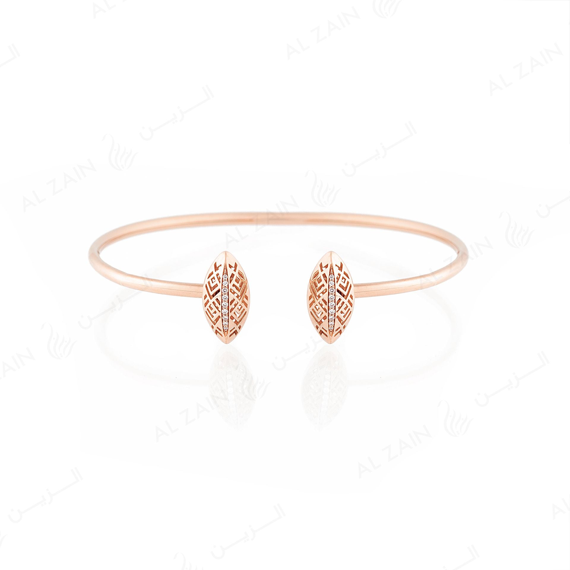 18k Al Merriyah M/5 bangle in rose gold with diamonds
